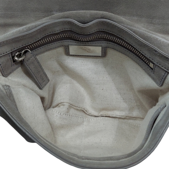 Michael Kors Suede Leather Fringe Flap Clutch Bag - Picture 5 of 6